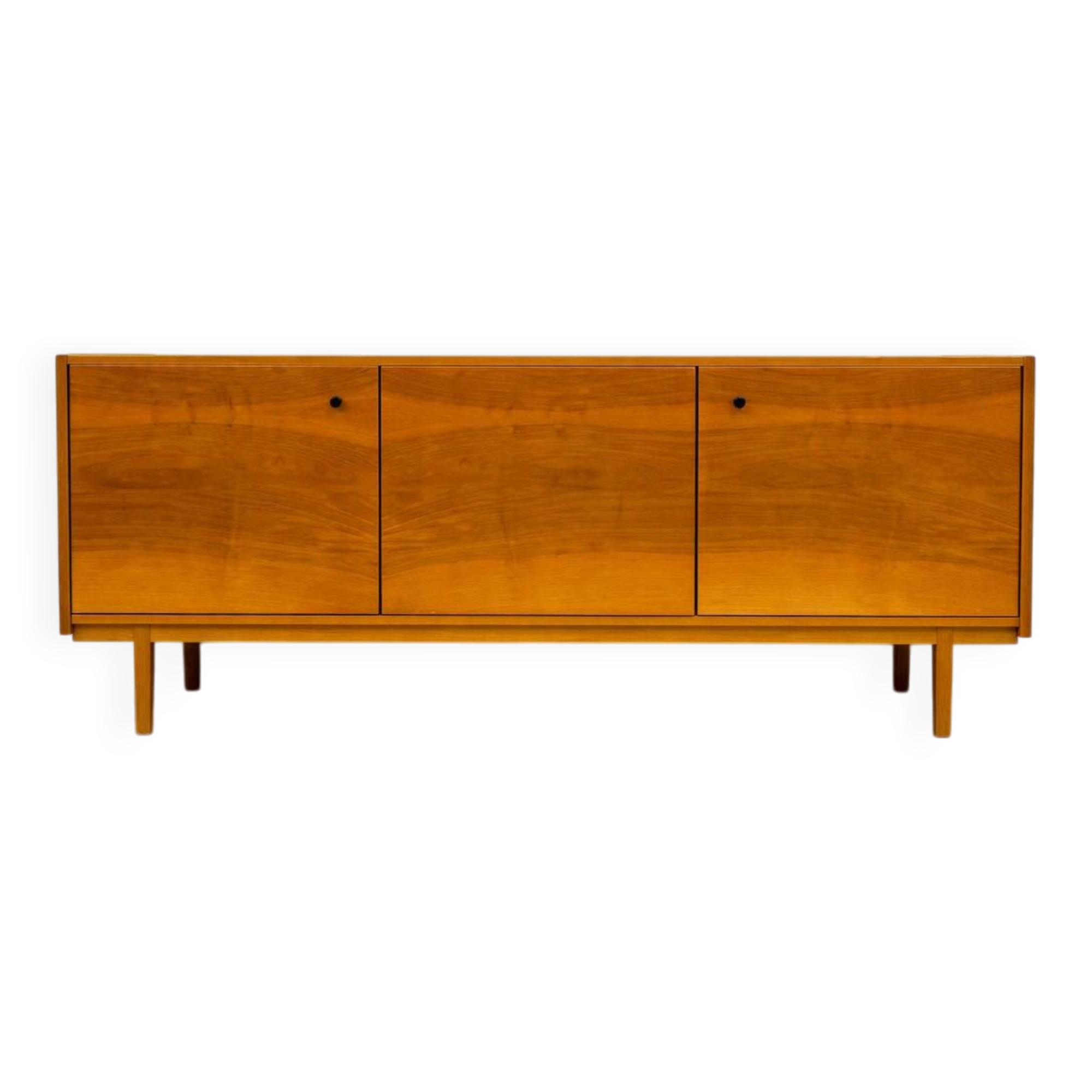 Mid-century modern Scandinavian style sideboard in warm wood veneer, 1960s–1970s