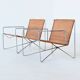 Pair of lounge chairs steel and rattan Gelderland The Netherlands 1964