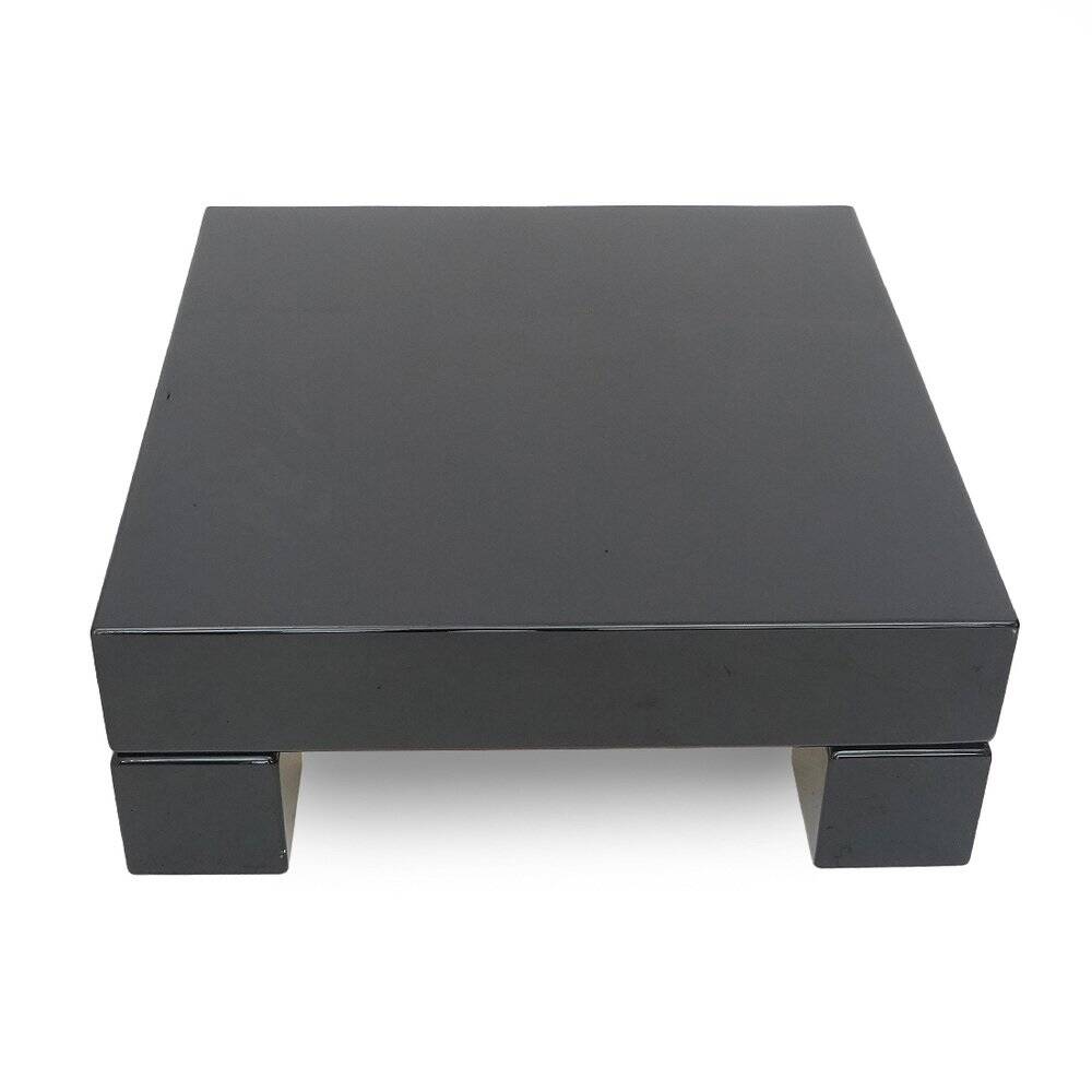 Black lacquered square table, 1970s