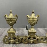 Exceptional Louis XVI Style Bronze Andirons, 19th Century