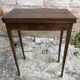 Old Game Table Folding Wood Green Carpet + Vintage Brass Hooves
