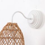 White Rattan Wall Sconce Lamp