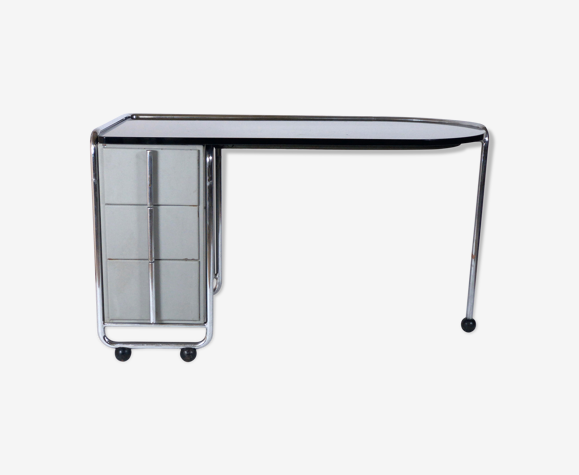 Bureau moderniste art déco des années 1930 de Duflot et Glorieux avec Saint-Gobain Glass