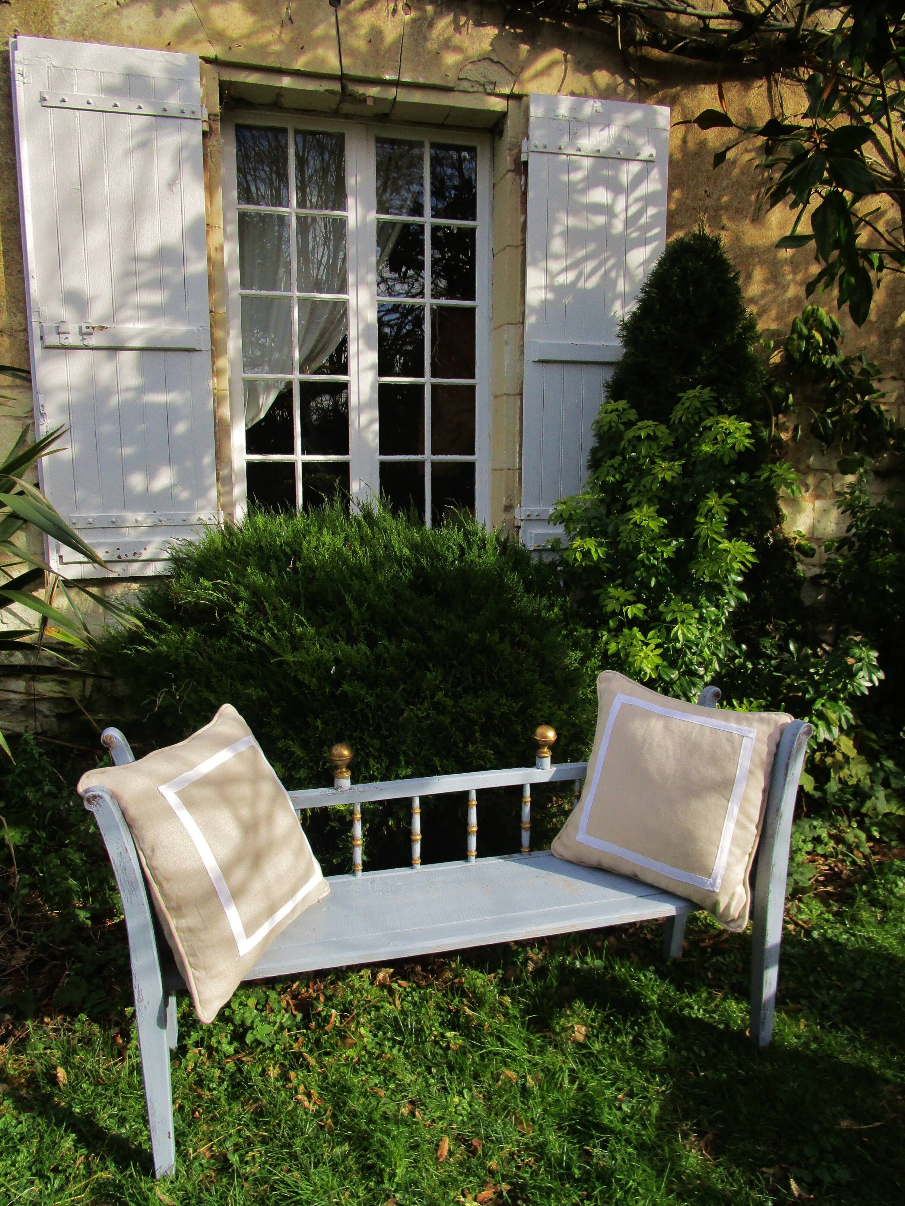 English oak bench 3 places XIX