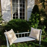 Banc anglais bois de chêne 3 places XIX