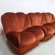 Canapé modulable design italien vintage 'Orange brûlé'
