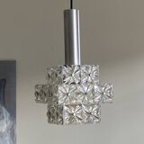 Diamond point plexiglass suspension light and aluminium