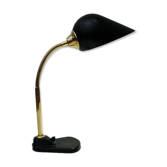 Black metal and brass lamp by RTH, Norway 1950s