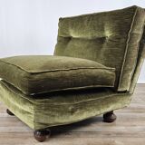 70s corner sofa in green fabric