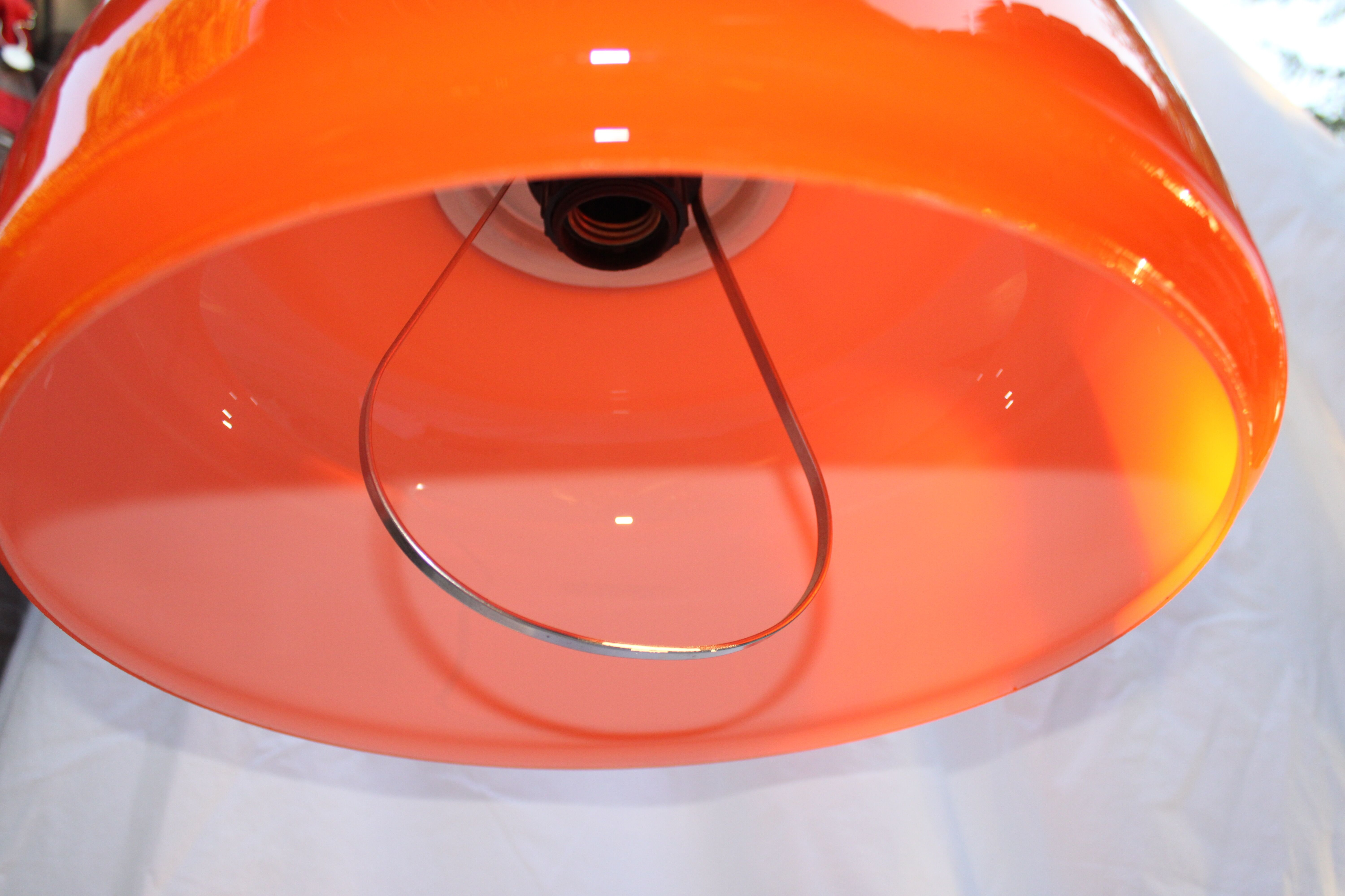 Hanging rises and drops vintage orange opaline