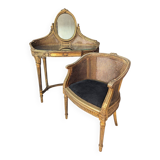Coiffeuse et son fauteuil de style Louis XVI – XIXe siècle