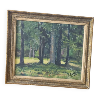 Oil painting from the 1960s signed J.Roche with ornamental frame
