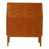 Vintage Scandinavian oak and burr oak secretaire
