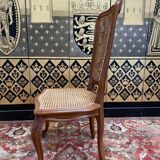 Suite de 6 chaises de style Louis XV en cannage