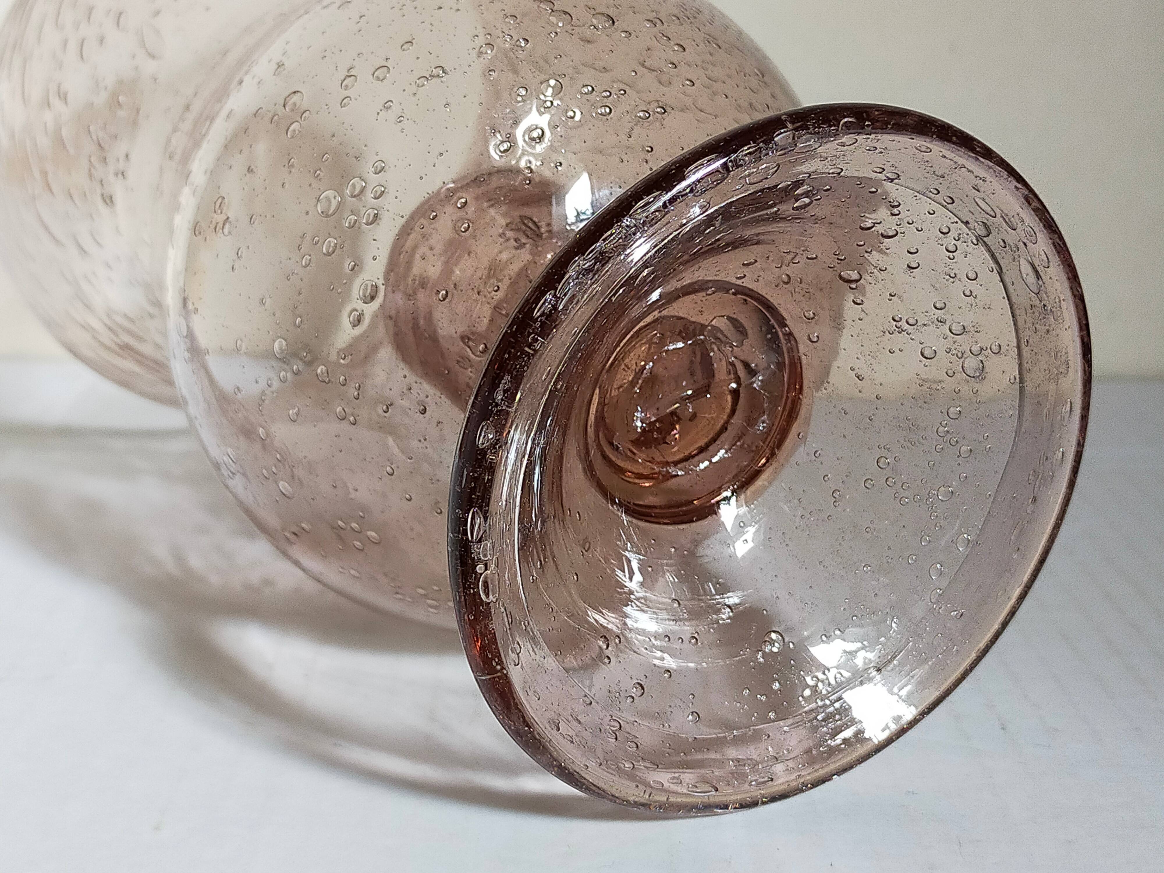 Vintage Biot blown glass tealight holder