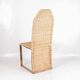 Suite de 4 chaises vintage en métal doré et osier