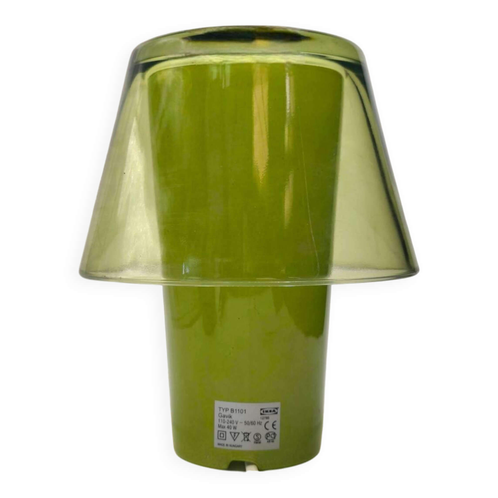 Lampe de table IKEA Gavik – Design en verre jaune-vert vibrant
