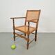 Arts & Crafts Dutch Spool Chair in Oak and Rattan, 1930s