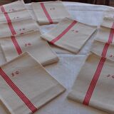 Set of 12 old tea towels