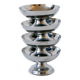 Set of 4 low stainless steel bowls 1970 9 x 5 cm
