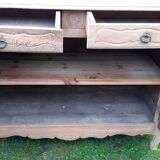 Country sideboard 2 doors 2 drawers solid oak old raw wood