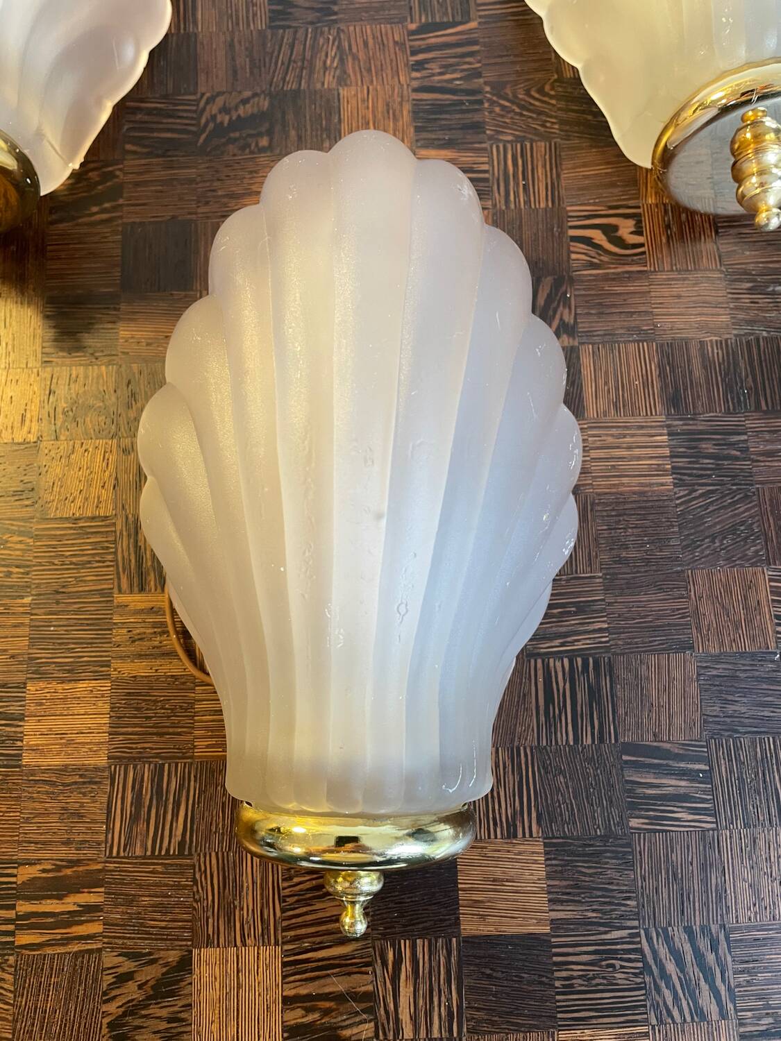 Art Deco shell wall sconces