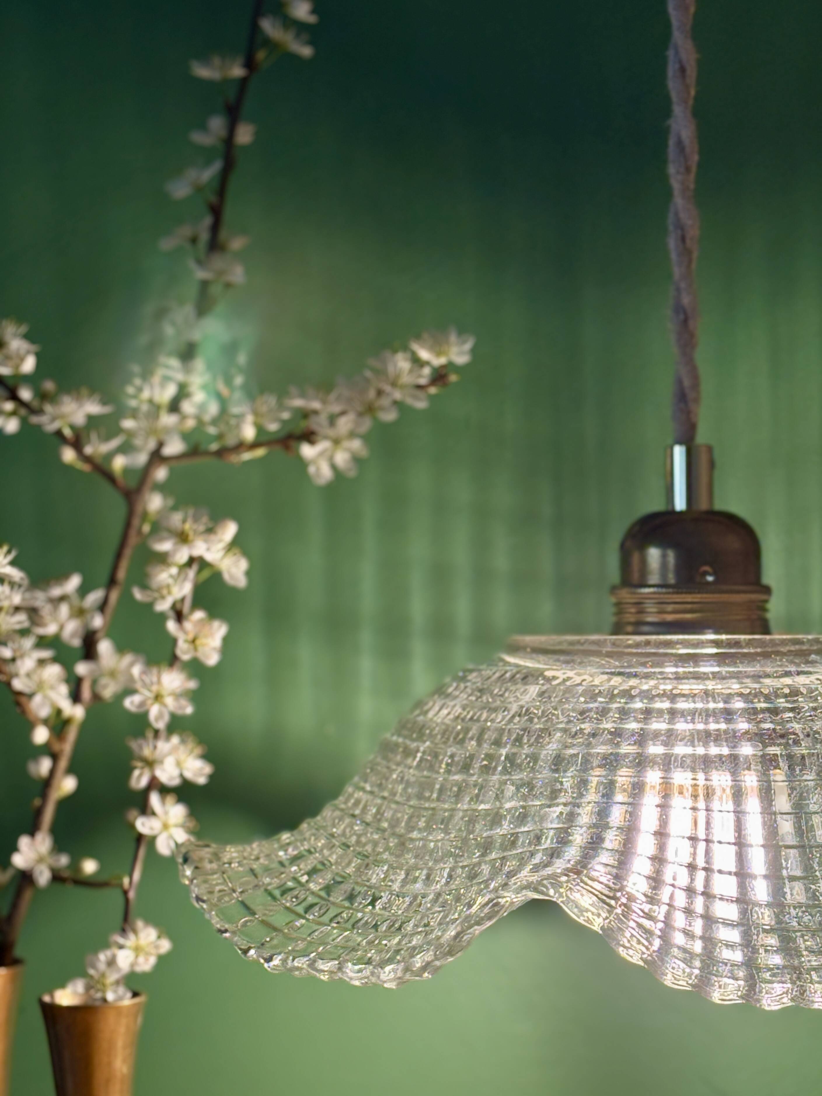 Vintage glass pendant light - tableware collection -
