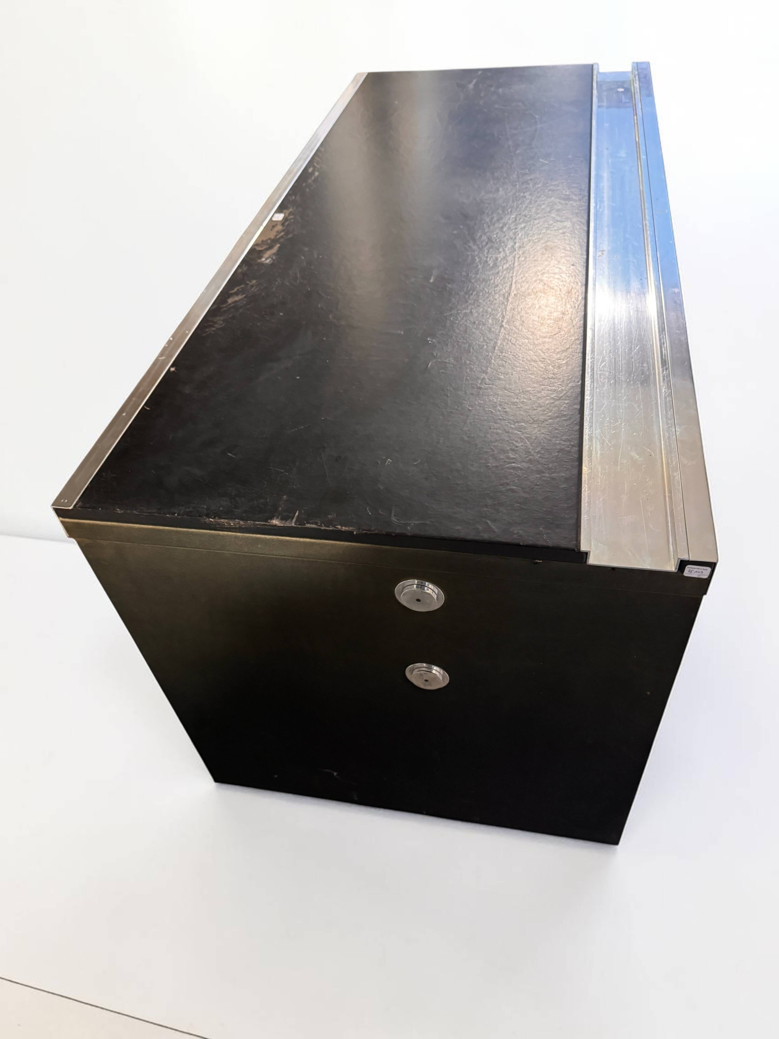 Guido Faleschini's desk for Mariani, black lacquered, 1970s