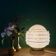 Vintage art deco globe table lamp in pink and gold Clichy glass