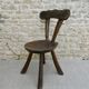 Chaise brutaliste en bois massif sculpté, vers 1950