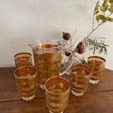 Vintage golden orangeade service.