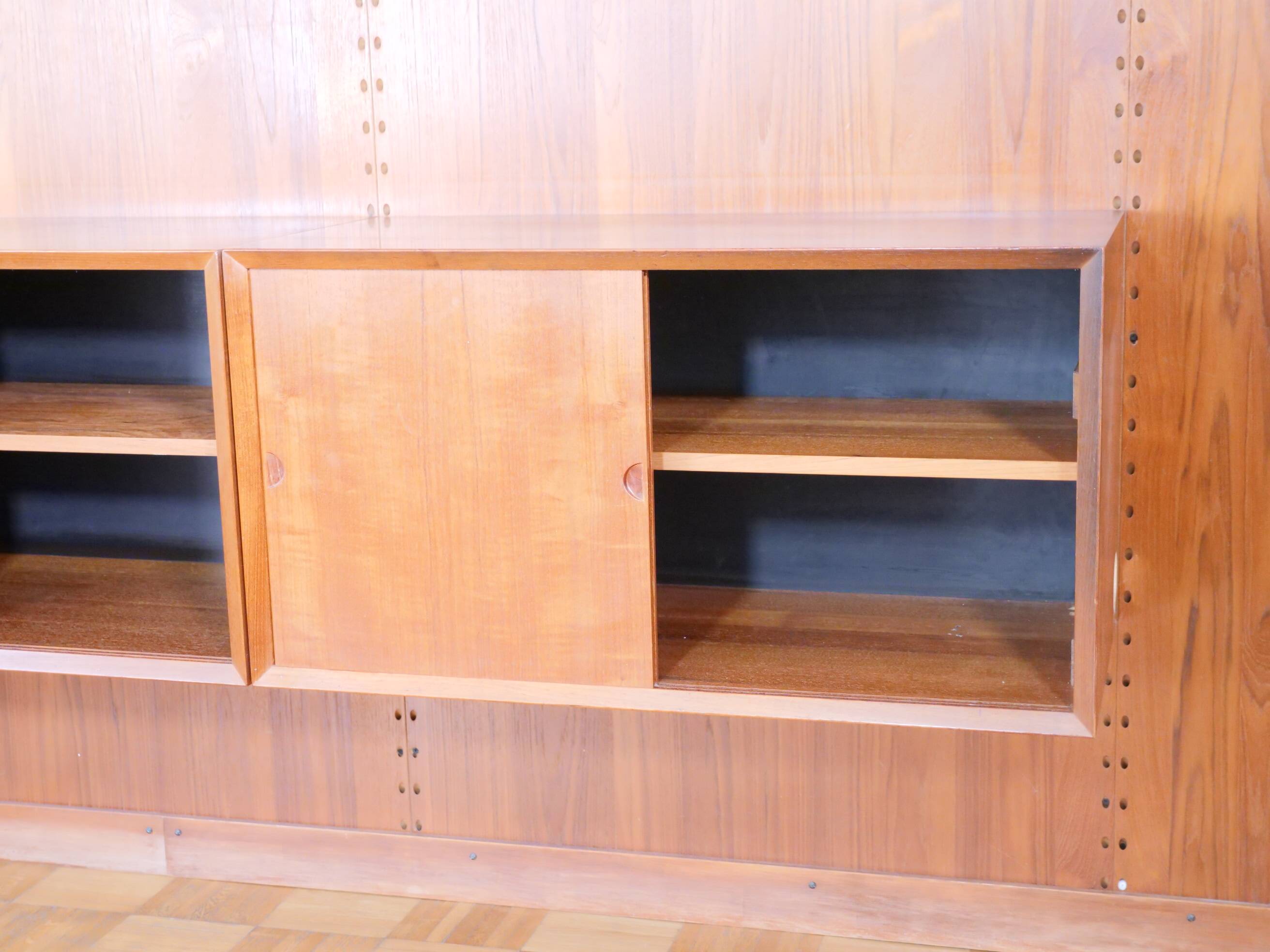 Modular teak shelving system by Poul Cadovius for Cado, 23 Set, 1960s