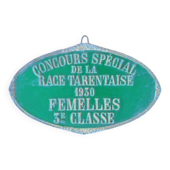 Plaque de concours agricole - 1930