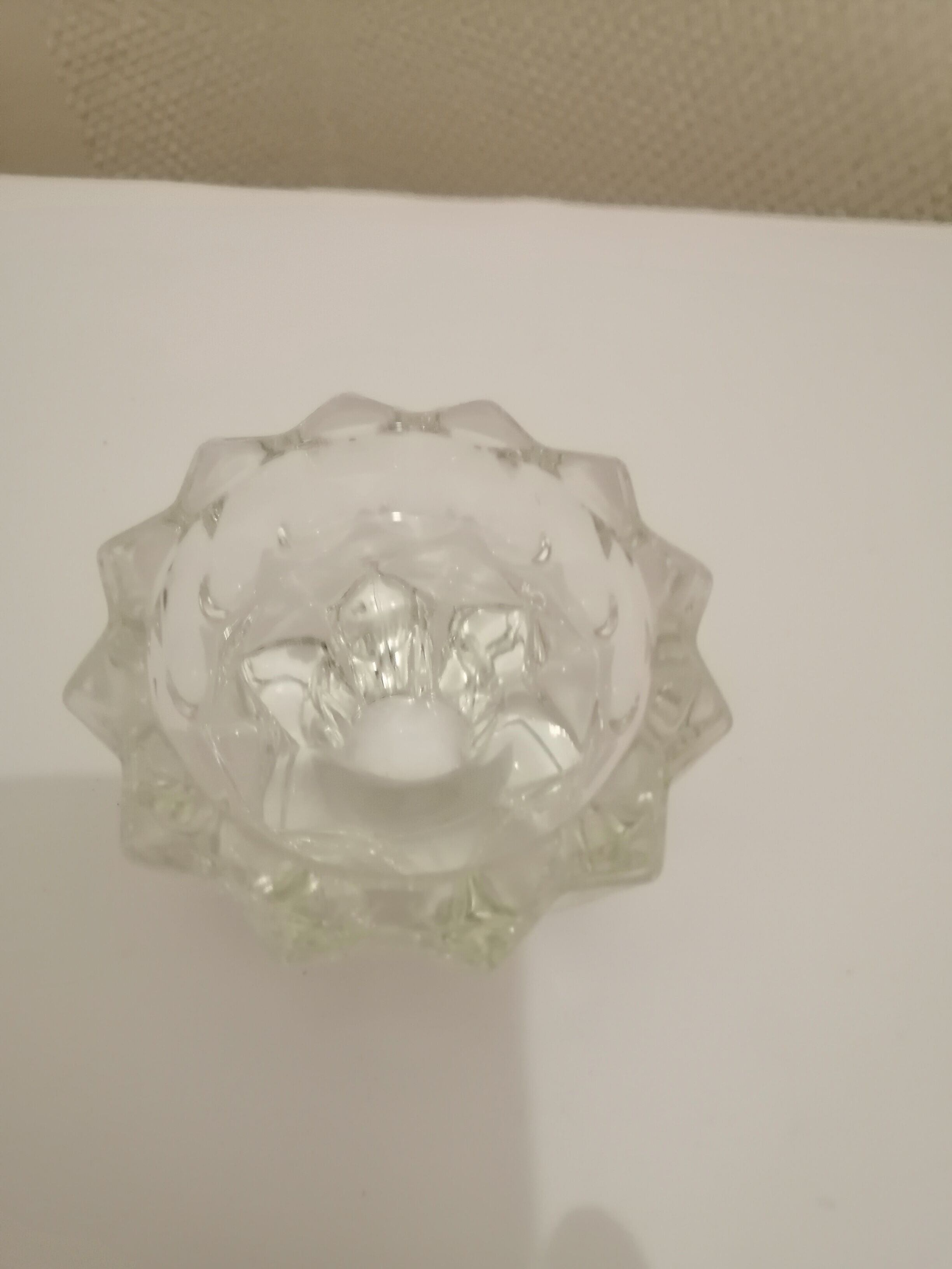 Metal base glass candle holder