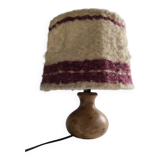 1950s burl wood table lamp