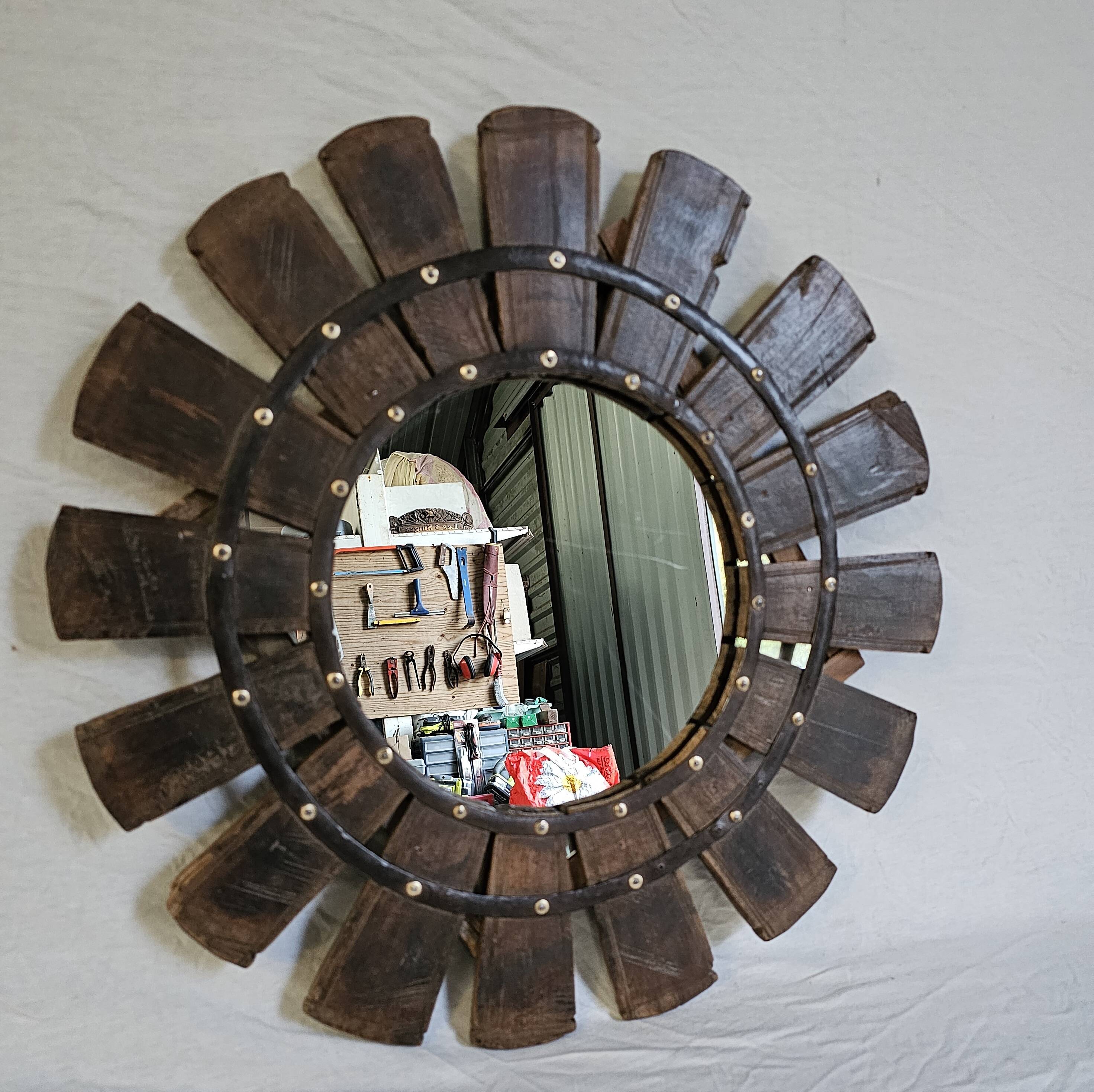Miroir en teck birman