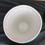 St Clément turquoise and white ceramic Art Deco vase