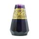 Art Deco vase, amethyst glass, gilded oroplastic, Moser, Czechoslovakia, 1930s