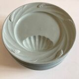 Set of 6 plates celadon de Sarreguemines 1950