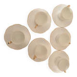 Set of 6 coffee cups and saucers