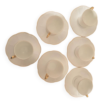 Set of 6 coffee cups and saucers