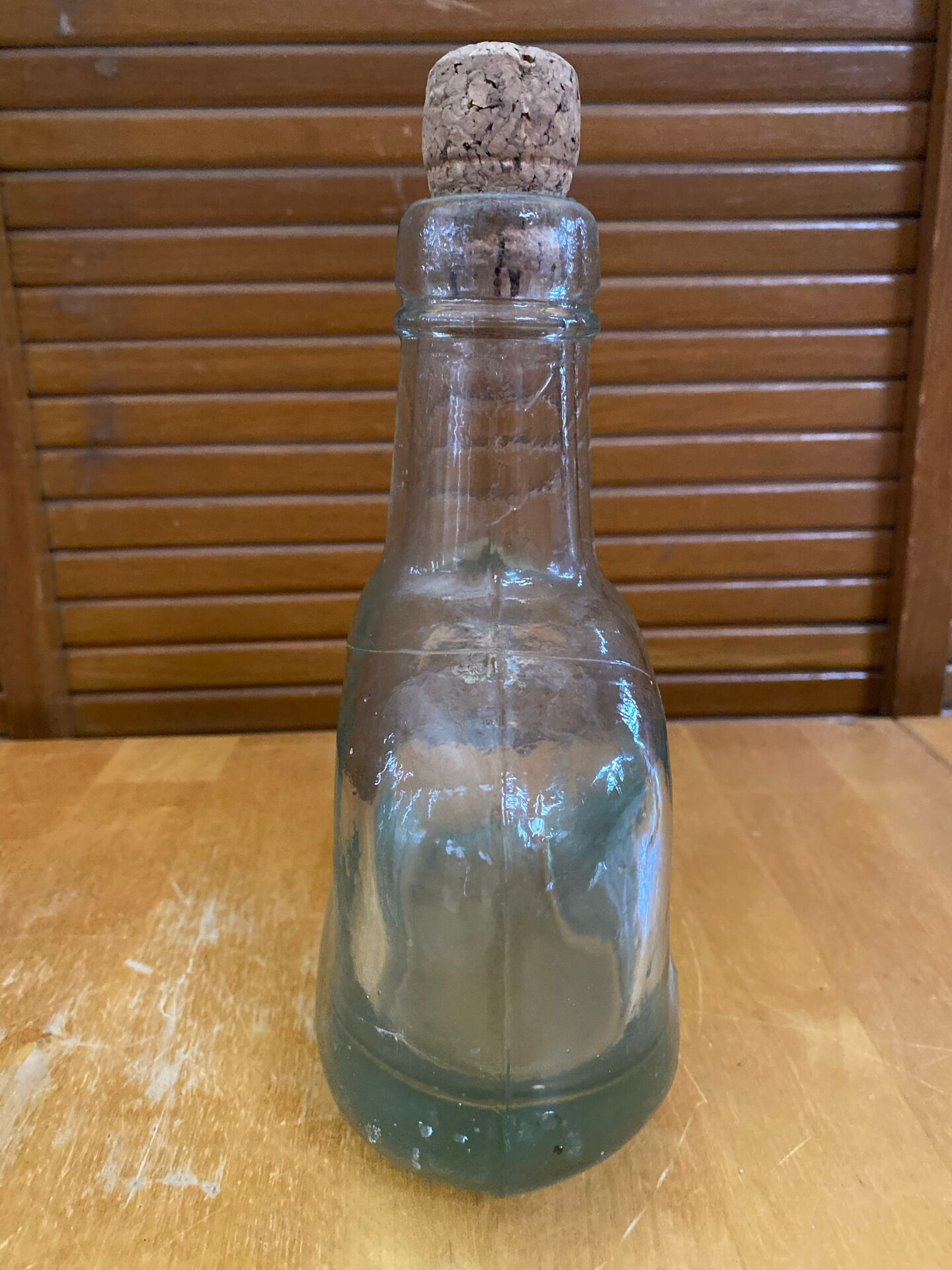Bouteille Ancienne Verre Bullé + Bouchon Liège Vintage #E349