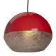 Red plastic ball space age pendant lamp
