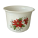 Cache pot en faience decor fleurs de noel poinsettia