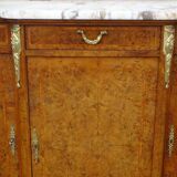 Louis XVI style walnut burl buffet with gilt bronze mounts