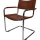 Set of 4 Bauhaus cantilever chairs cognac leather and chrome Design