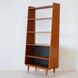 Scandinavian teak bookcase with black back panel
