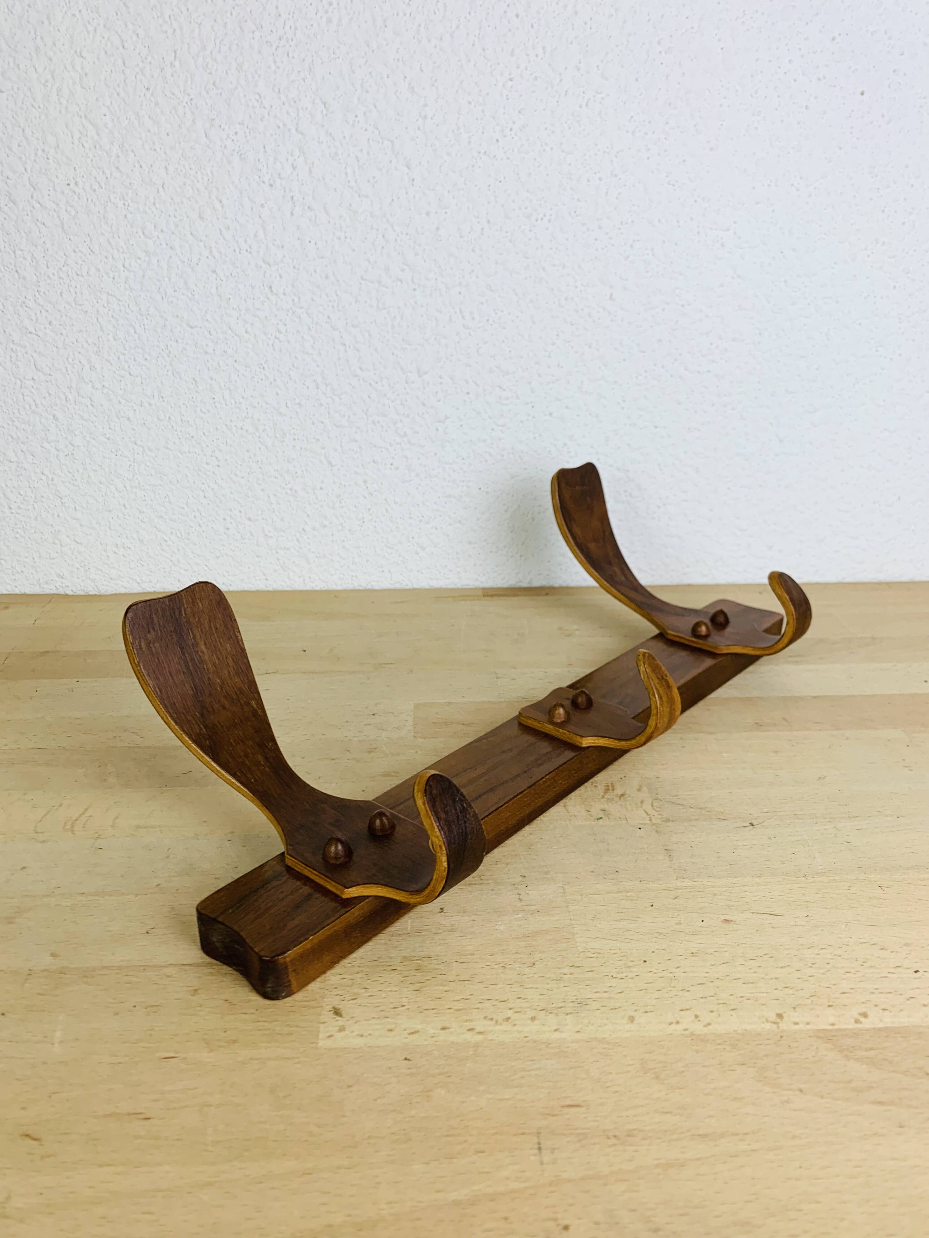 Bruno Paul art deco wall coat rack for Deutsche Werkstätte Hellerau