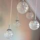 Suspension cascade with five globes and chrome metal / vintag years 60-70