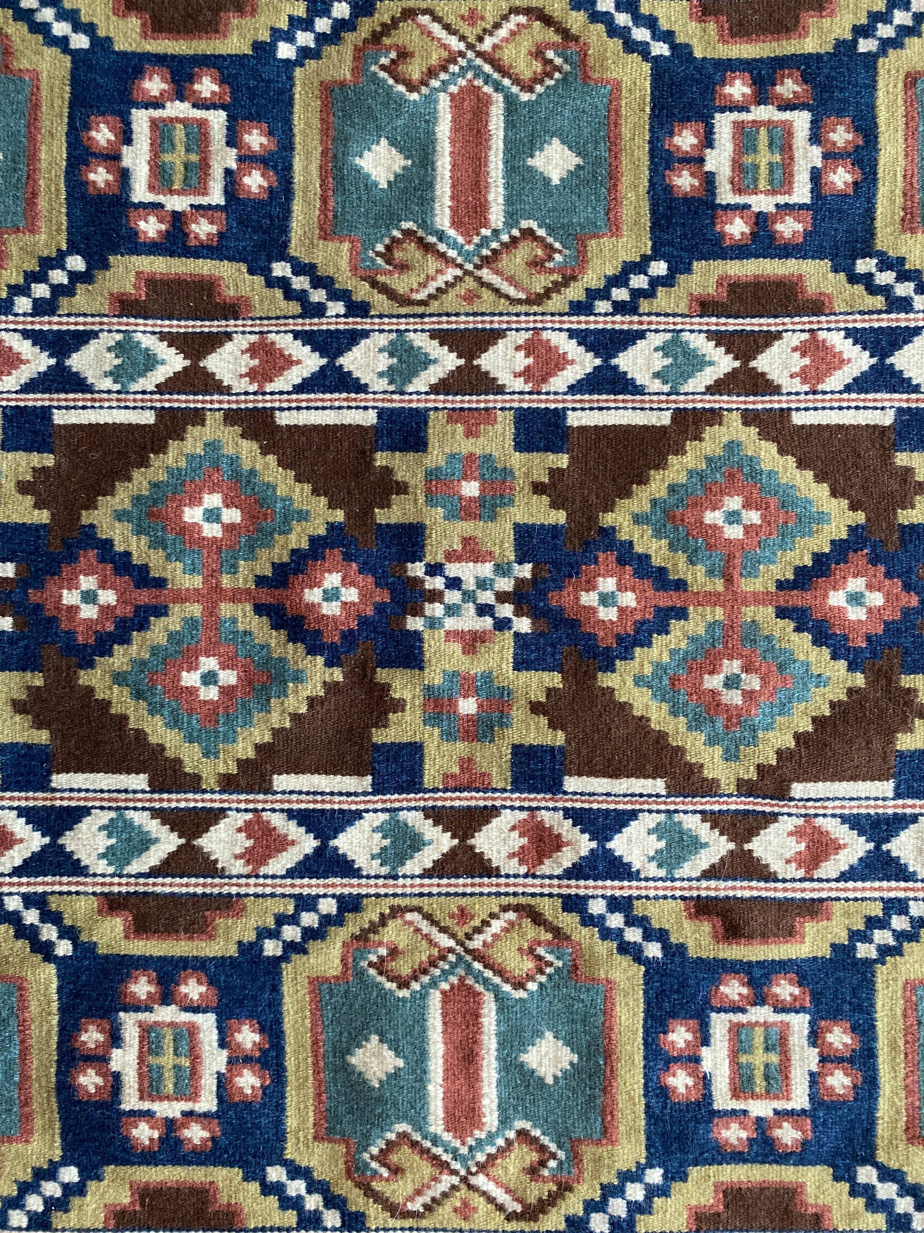 Tapisserie Röllakan artisanale suédoise, Suède, 19e siècle
